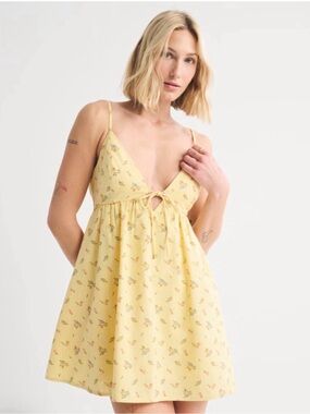 Abercrombie & Fitch Yellow Floral Mini Dress